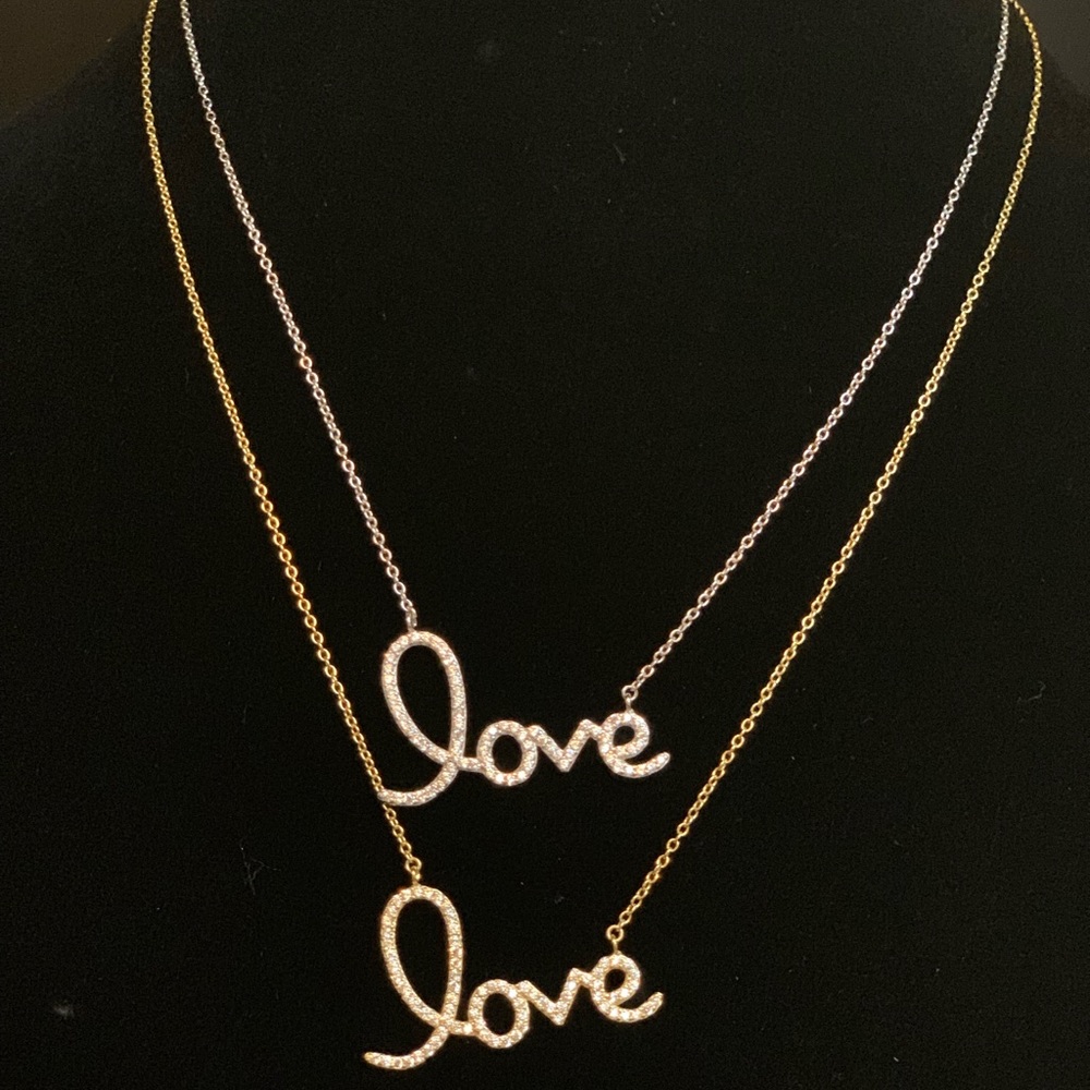 2 Lab diamond Love pendants
